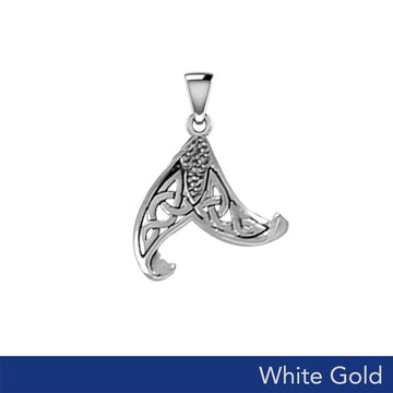 Mermaid Celtic Tail Solid White Gold Pendant WPD5473 - Jewelry
